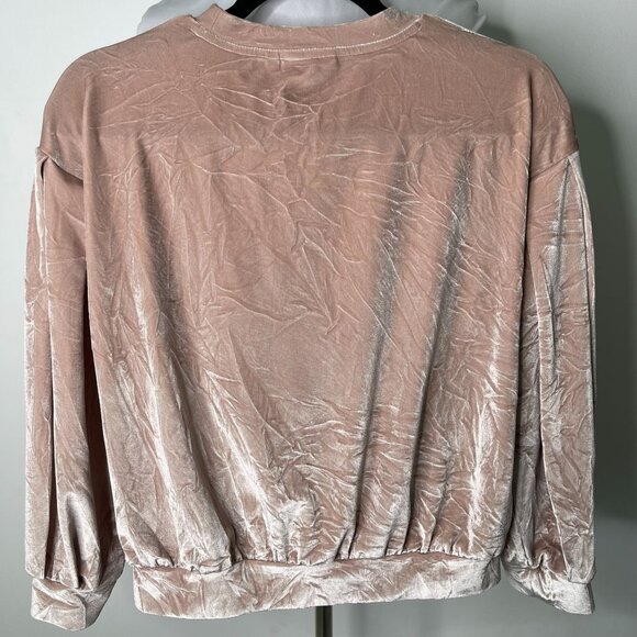 MOLO Girl's Cream Crew Neck Long Sleeve Velvet Sweatshirt Size 12 - Picture 3 of 7
